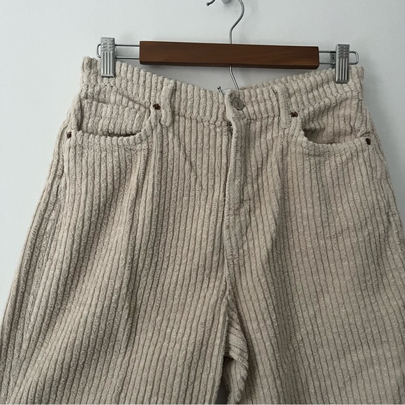 Reformation Jeans Preston Baggy High Rise Straight Corduroy Pants Cement 26 - Picture 3 of 13